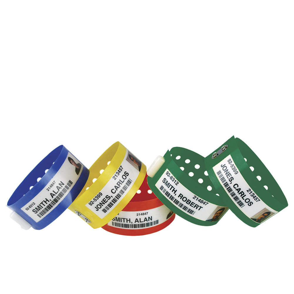 Extra Wide Clincher V Photo ID Wristbands