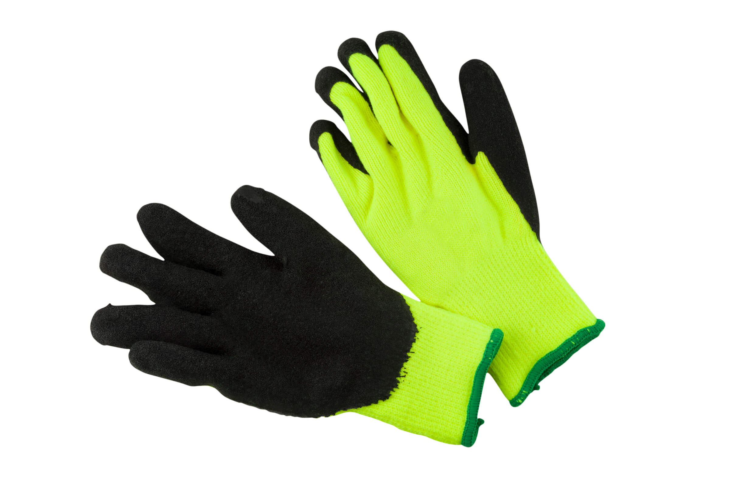 High Visibility Thermal Lined Gloves With Black Latex Finish