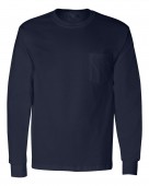 Long Sleeve Cotton Tee Shirt With Pocket