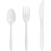 Medium Weight White Disposable Cutlery